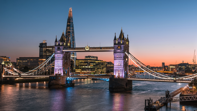 London at dusk